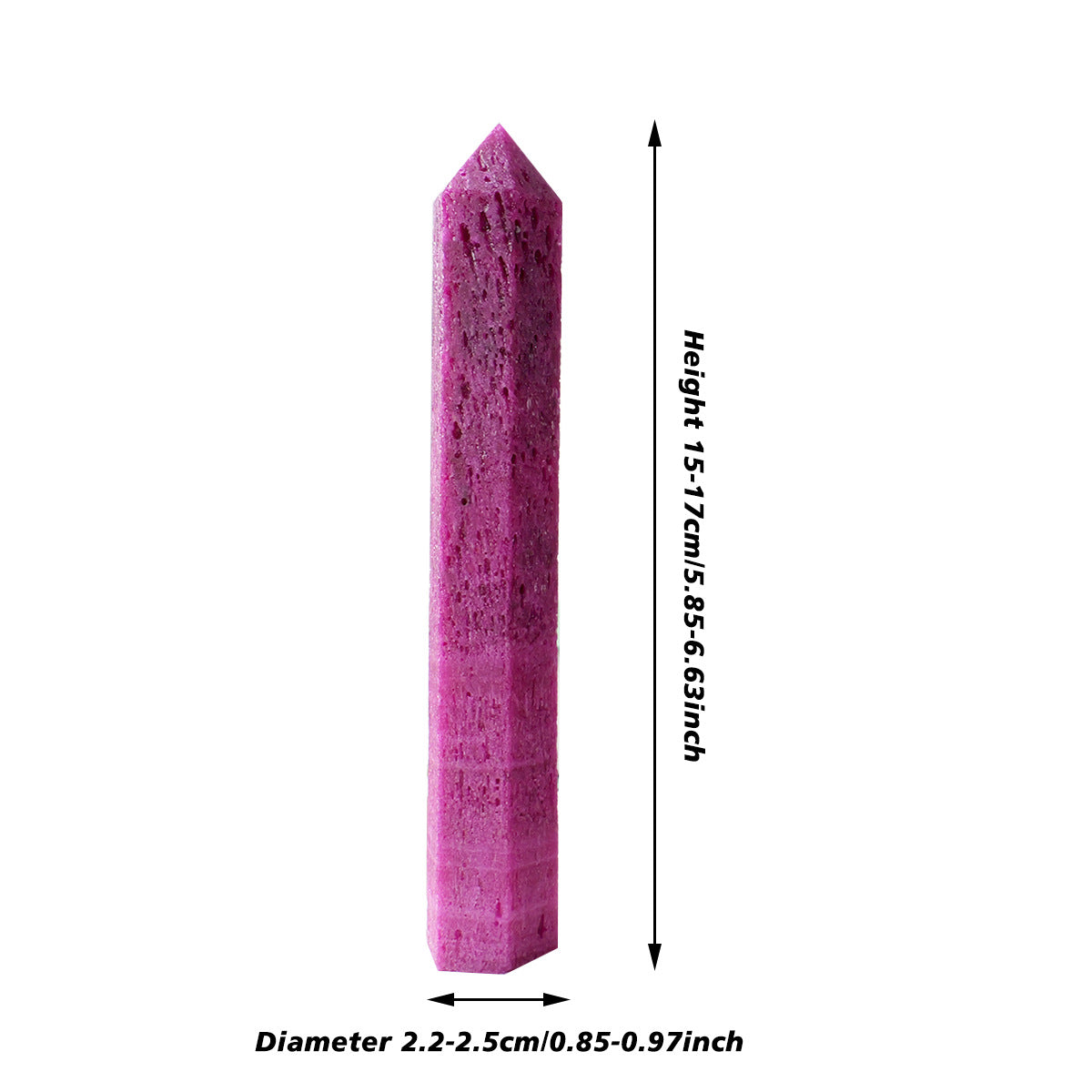 Natural red corundum hexagonal crystal column