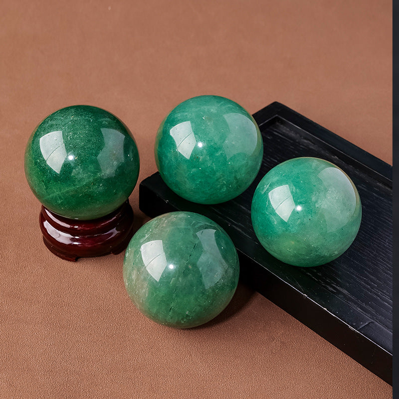 Natural green strawberry crystal ball