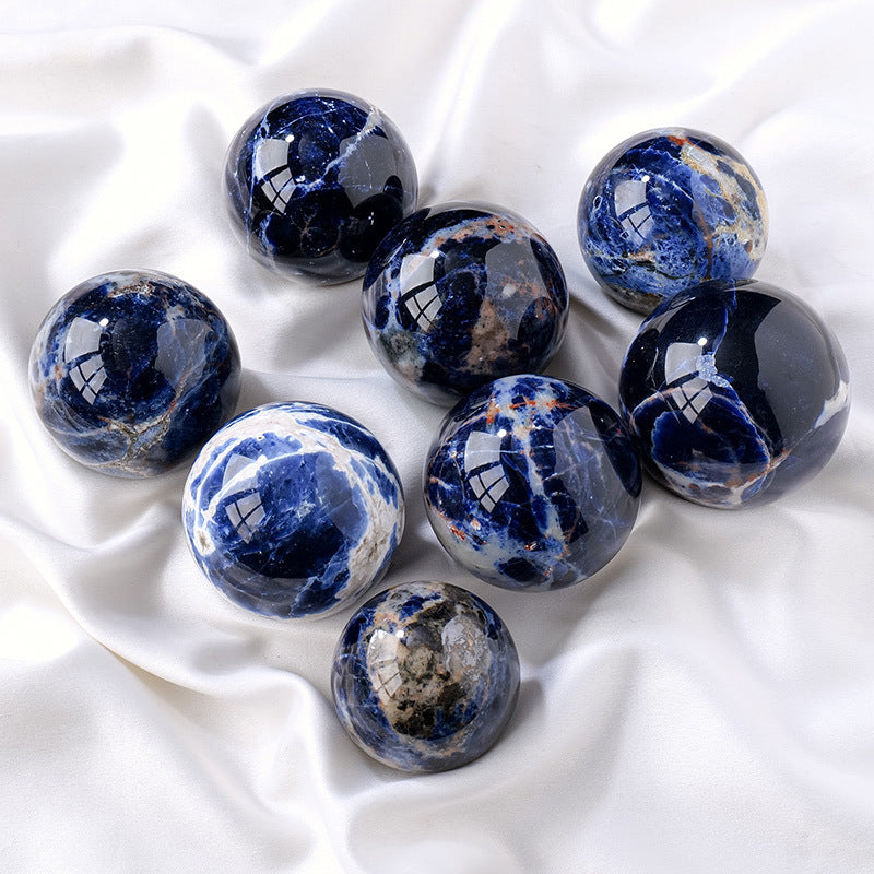 Natural blue stone crystal ball