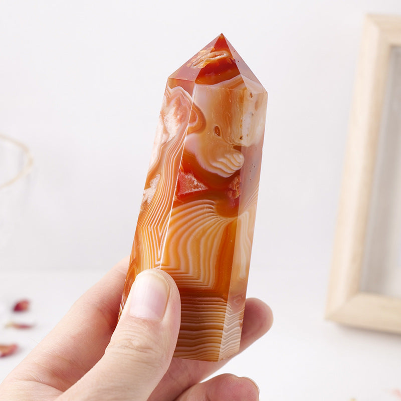Natural crystal agate column