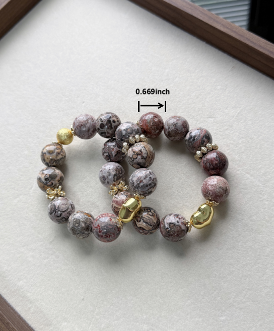 Leopard skin jasper original design bracelet