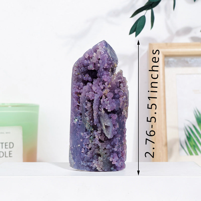 Natural crystal grape agate four sided pillar