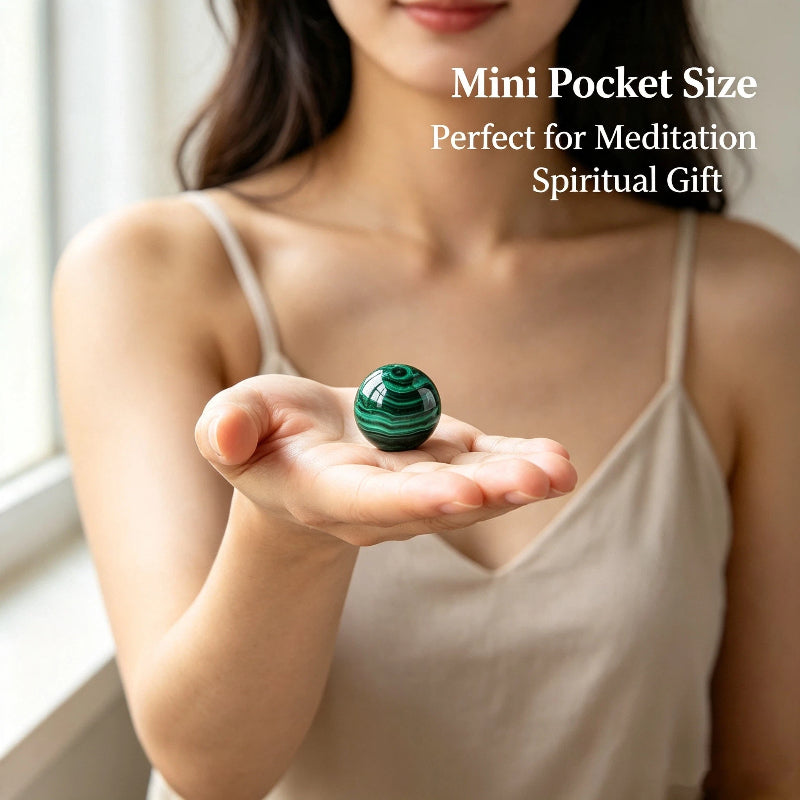 Natural malachite crystal ball