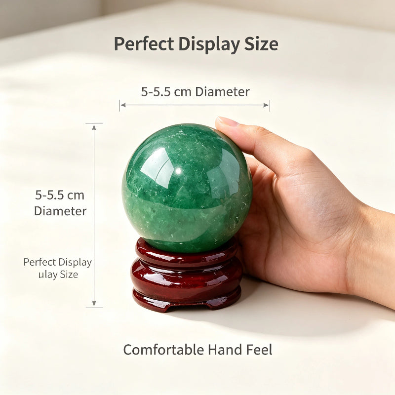 Natural green strawberry crystal ball