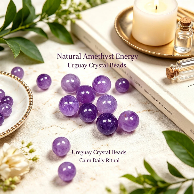 Uruguay natural amethyst ball small particle beads