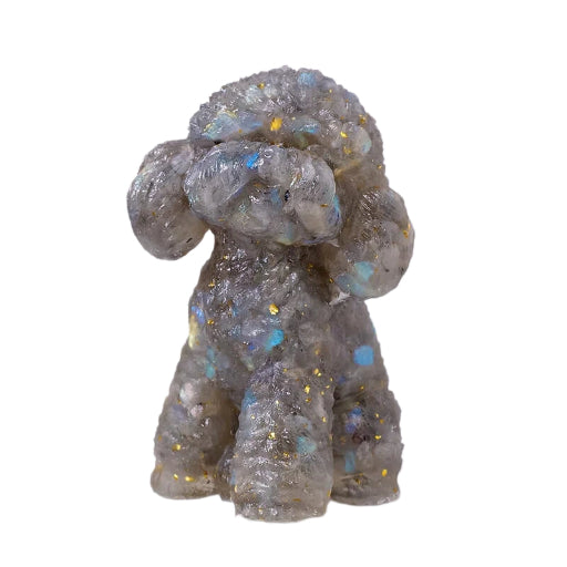 Natural Crystal Gravel Epoxy Teddy Dog