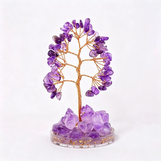Natural crystal rough stone gravel fortune tree