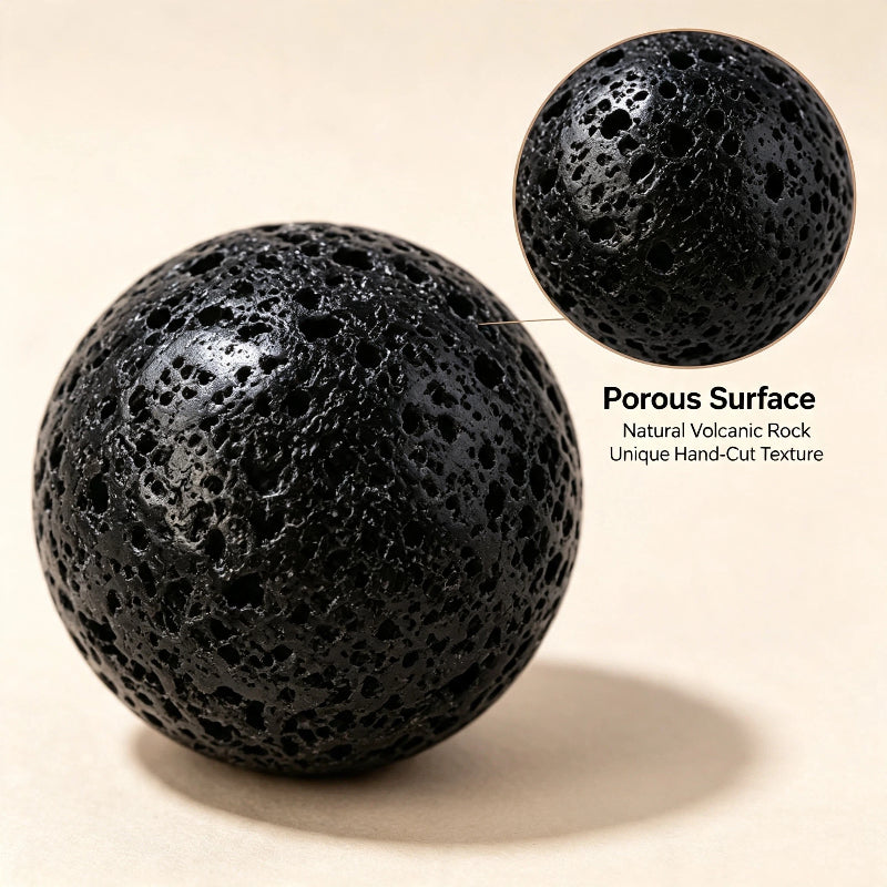 Natural volcanic stone ball