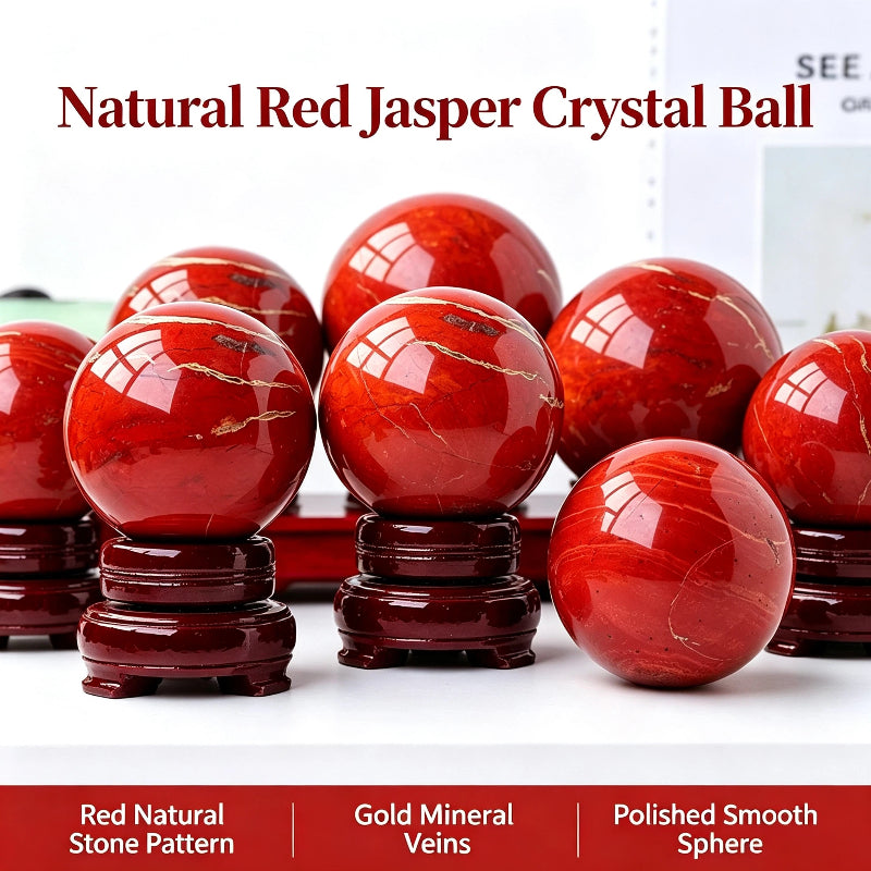 Natural red jasper crystal ball