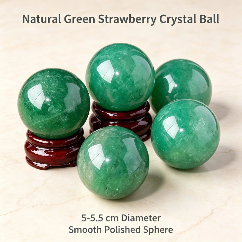 Natural green strawberry crystal ball
