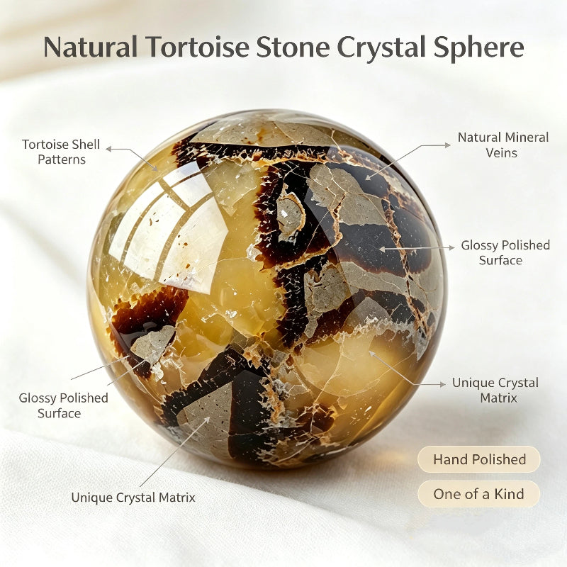 Natural tortoise stone spherical ornament mineral crystal jewelry