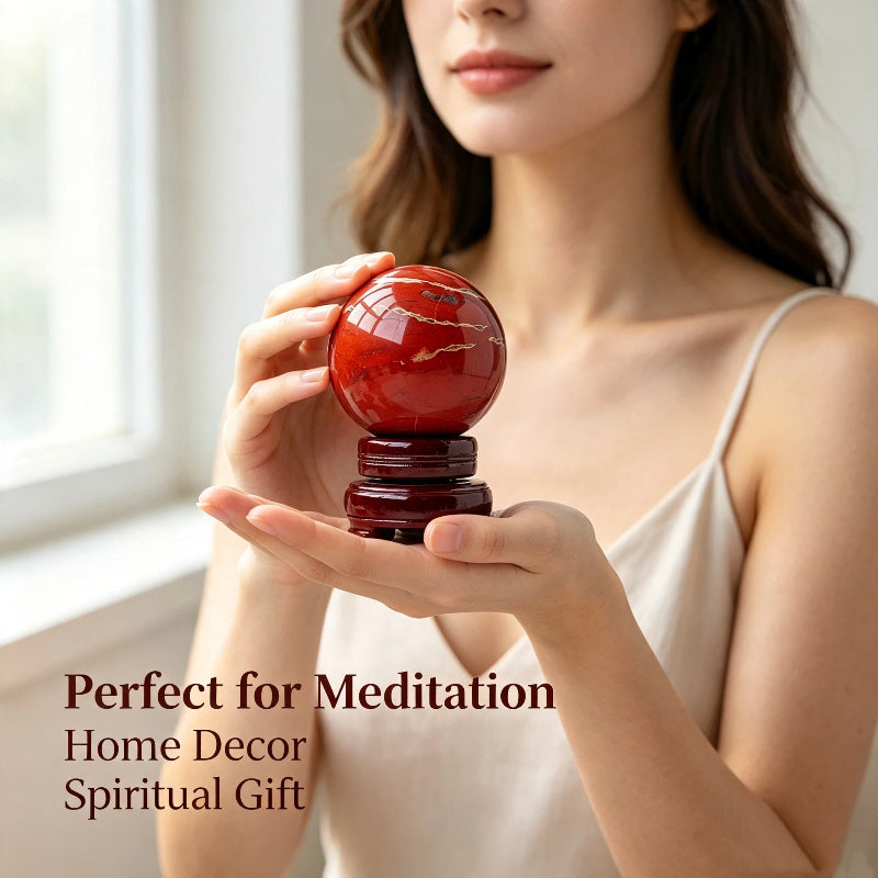 Natural red jasper crystal ball