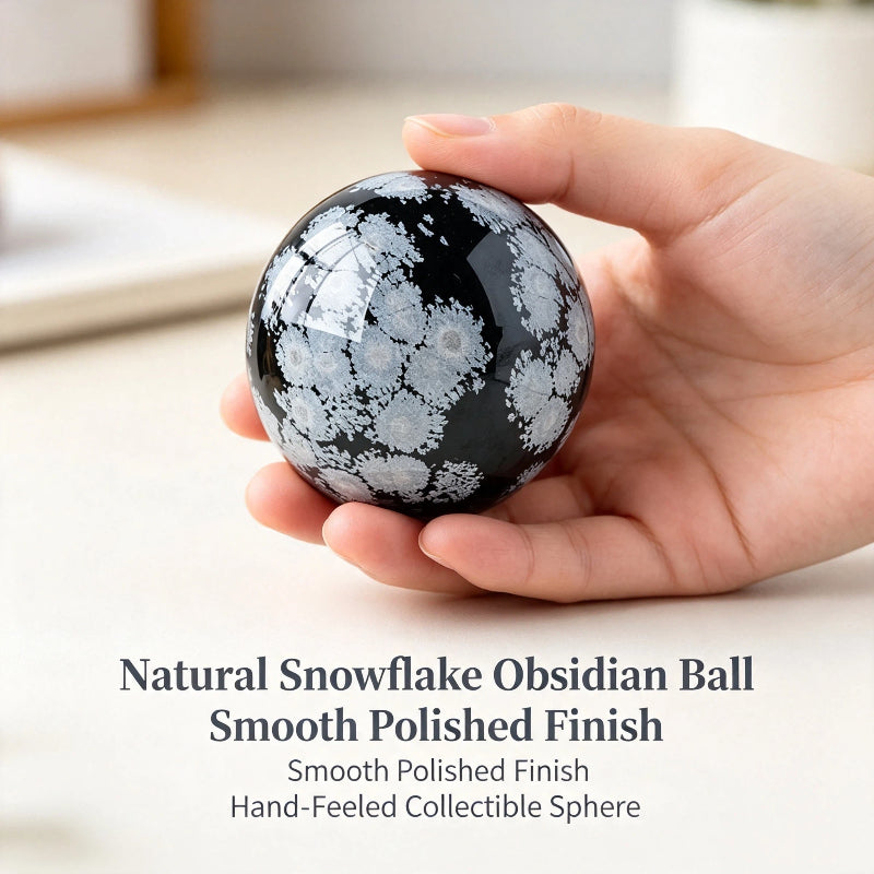 Natural Snowflake Obsidian Ball