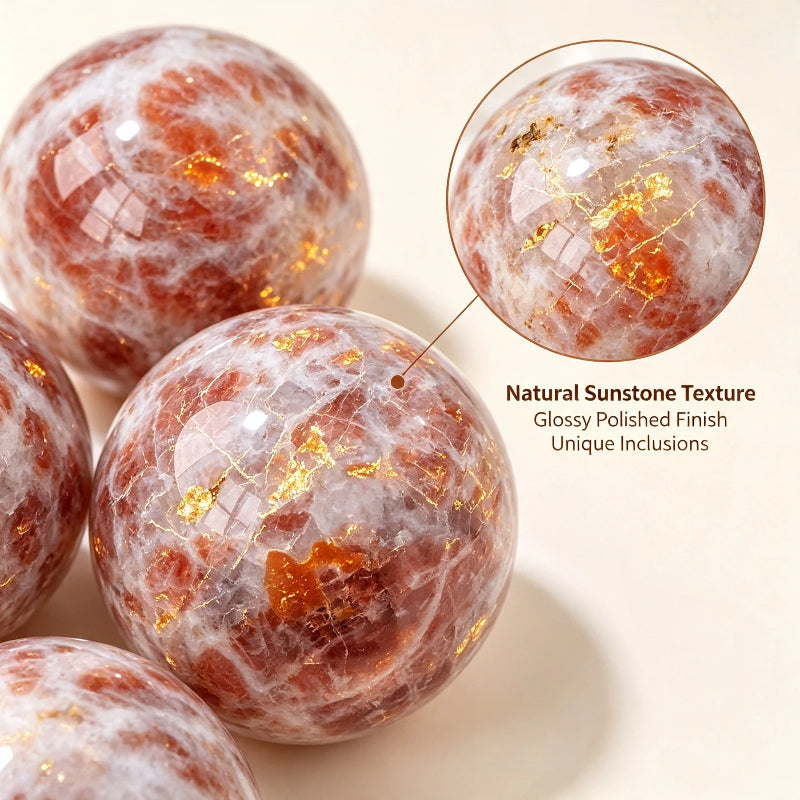 Natural golden sunstone crystal ball
