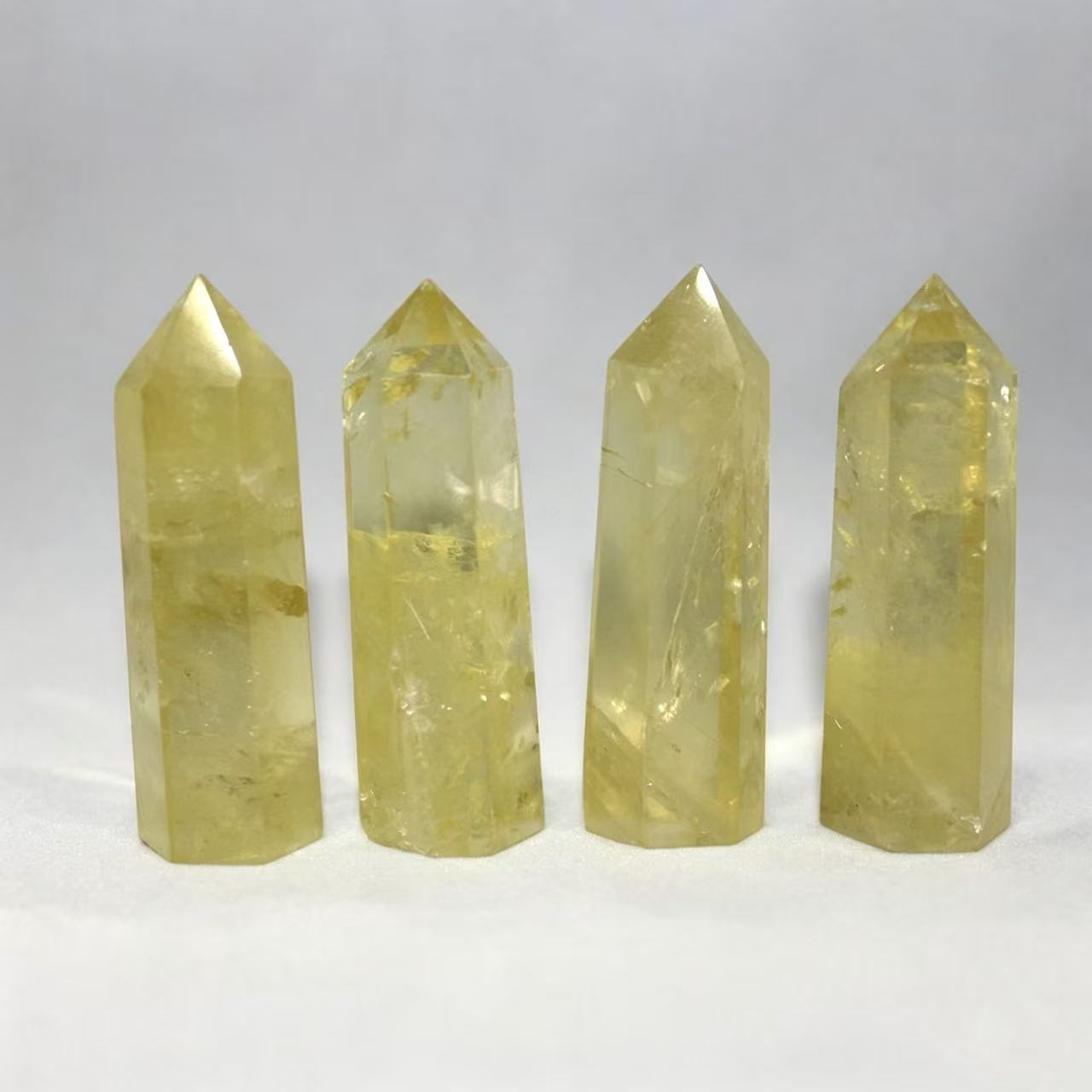 Citrine single-pointed hexagonal crystal column