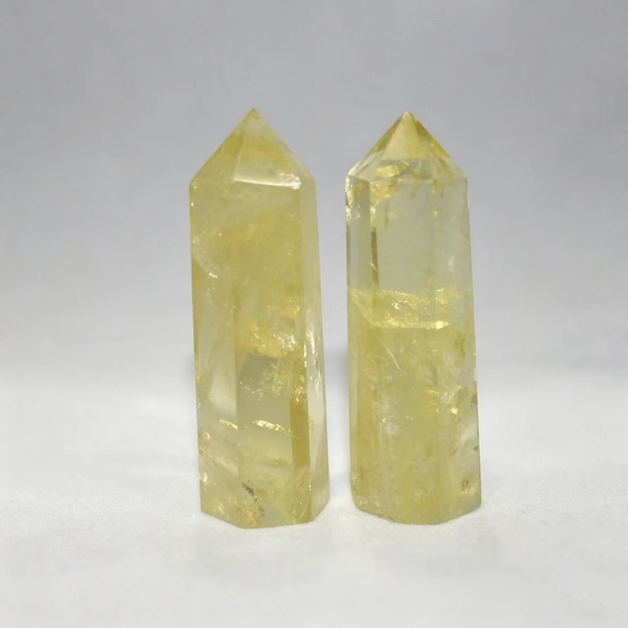 Citrine single-pointed hexagonal crystal column