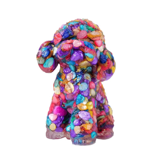 Natural Crystal Gravel Epoxy Teddy Dog