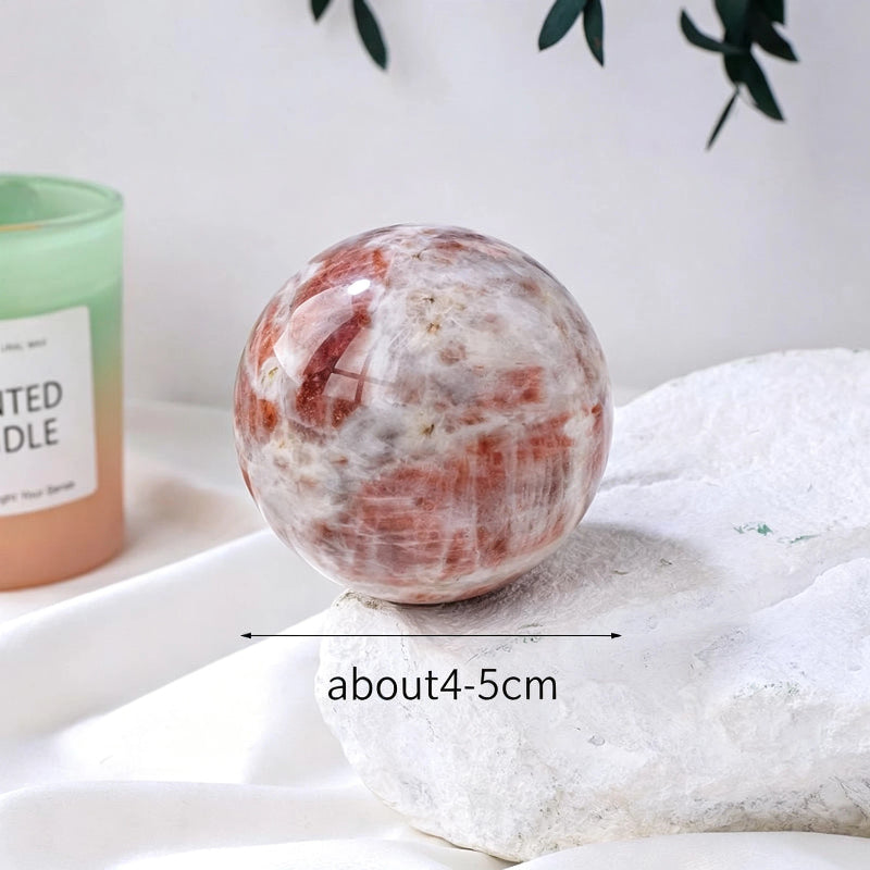 Natural golden sunstone crystal ball