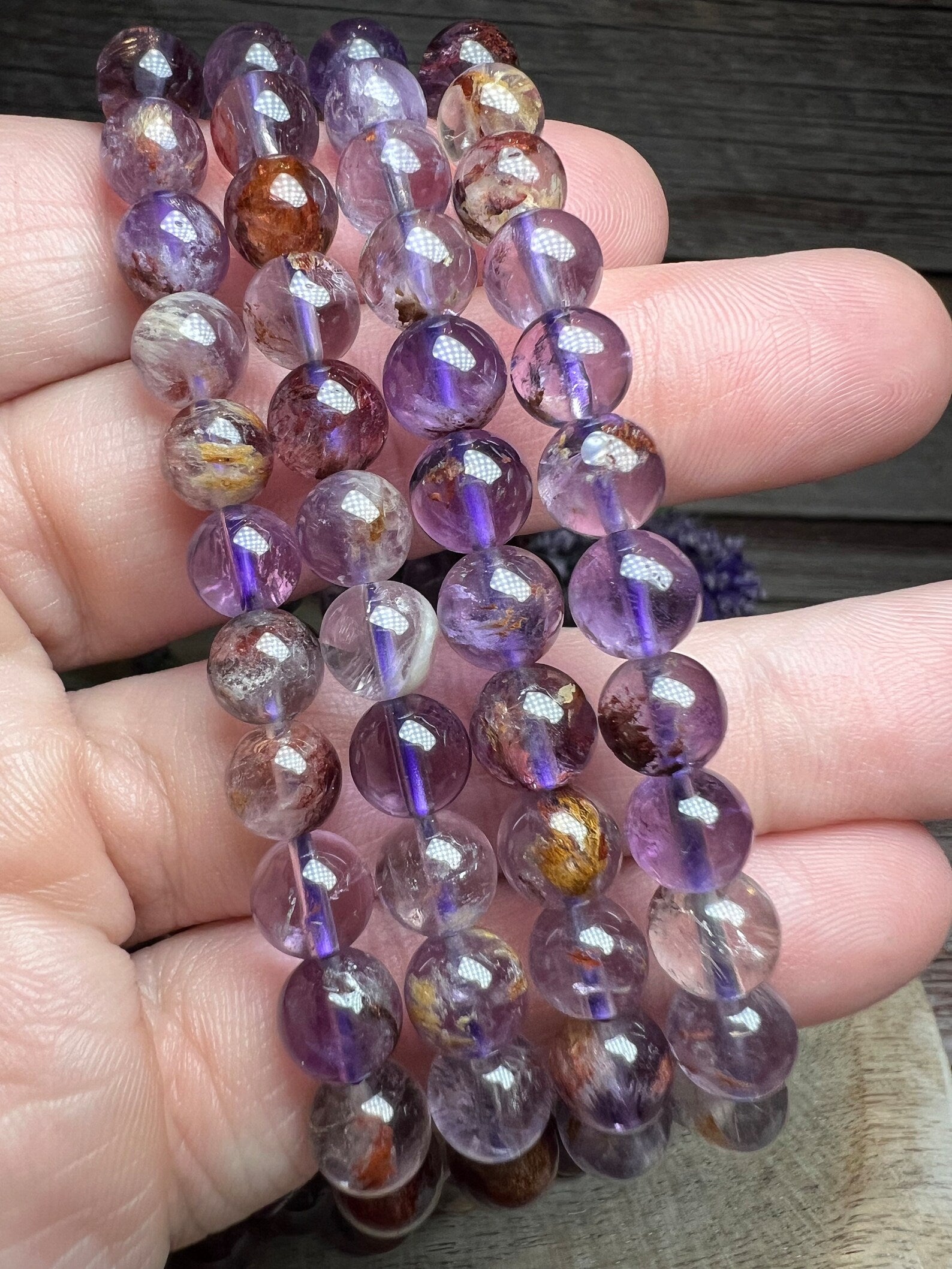 Purple Garden Quartz Crystal Bracelet