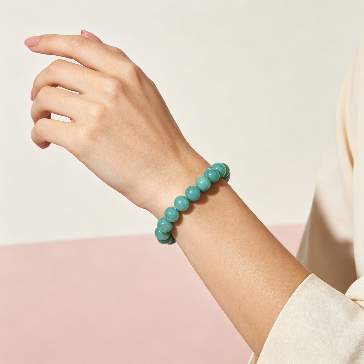 11mm Amazonite Natural Crystal Stretch Bracelet Unisex 2 Size Options