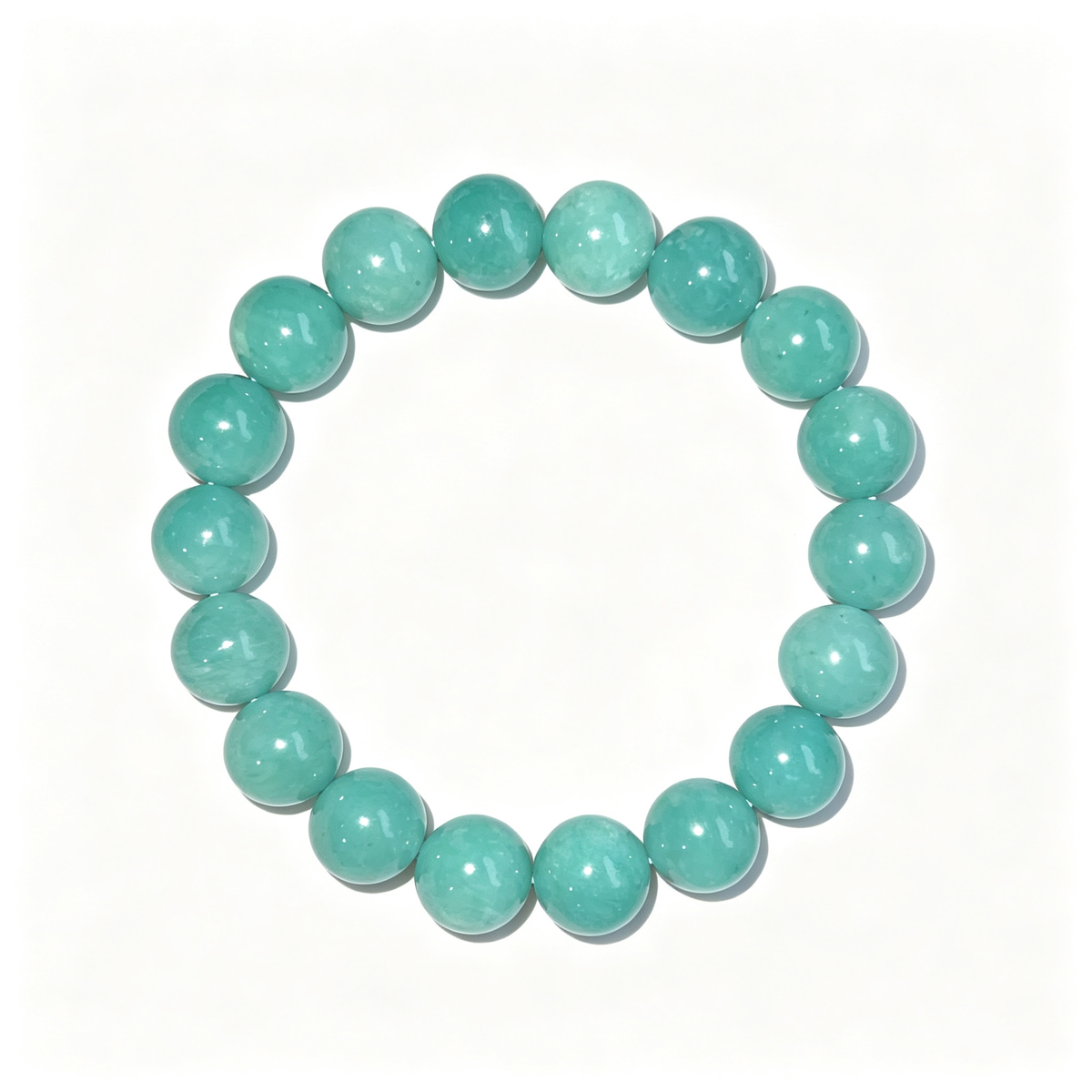 11mm Amazonite Natural Crystal Stretch Bracelet Unisex 2 Size Options
