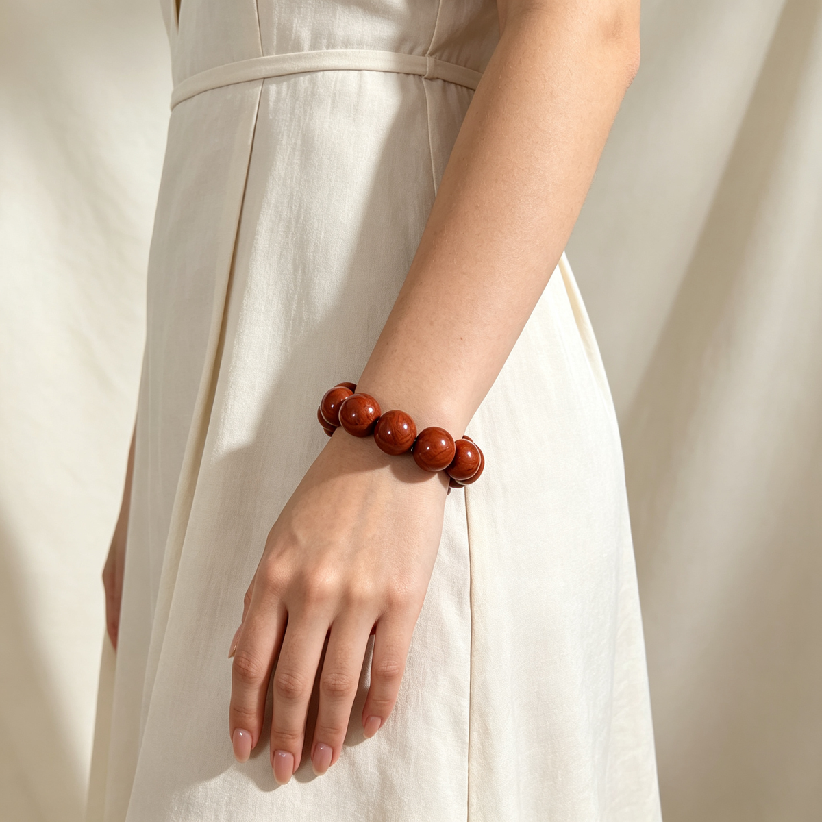 20mm Red Jasper Natural Crystal Stretch Bracelet Unisex 2 Size Options