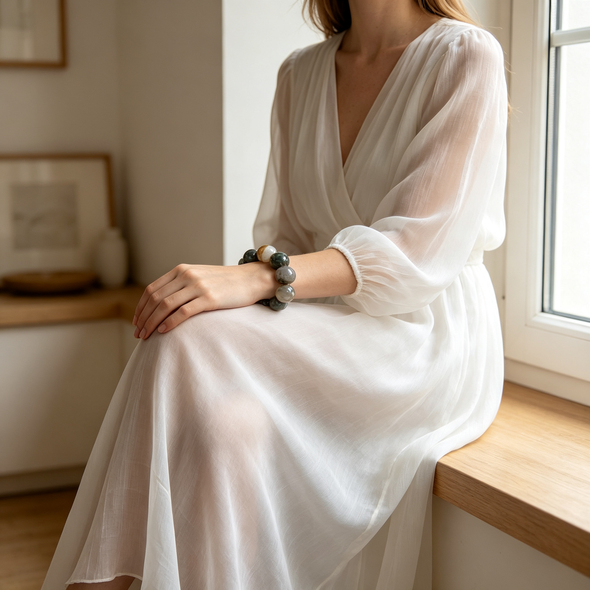 20mm African Blood Stone Natural Crystal Stretch Bracelet Unisex 2 Size Options