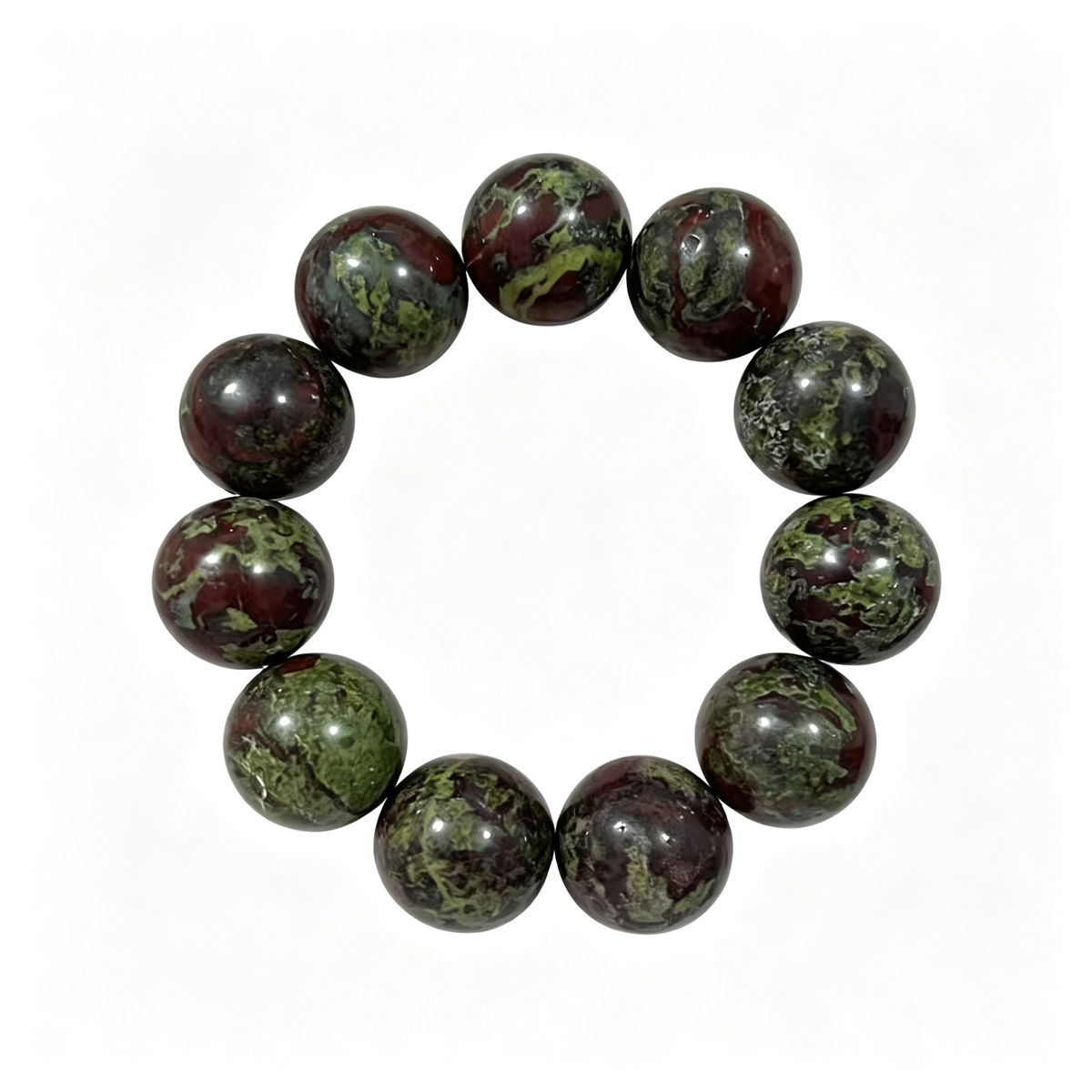 20mm Dragon Blood Stone Natural Crystal Stretch Bracelet Unisex 2 Size Options
