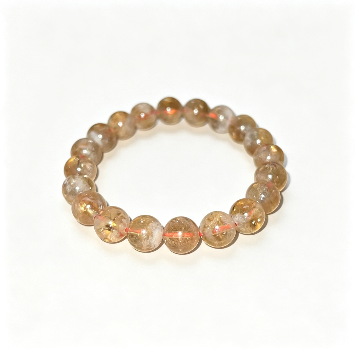 10mm Citrine Natural Crystal Stretch Bracelet Unisex 2 Size Options