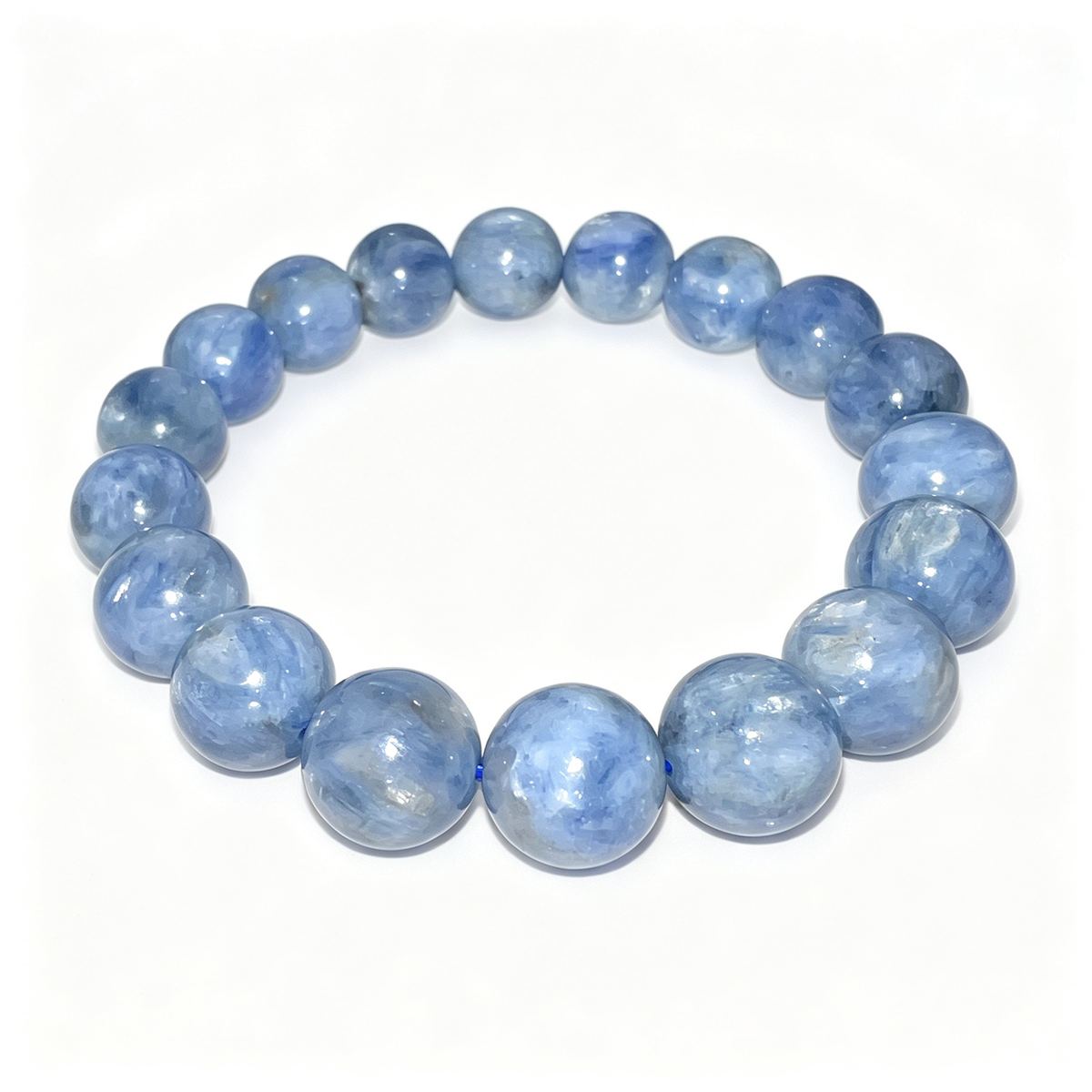 11-12mm Kyanite Natural Crystal Stretch Bracelet Unisex 2 Size Options