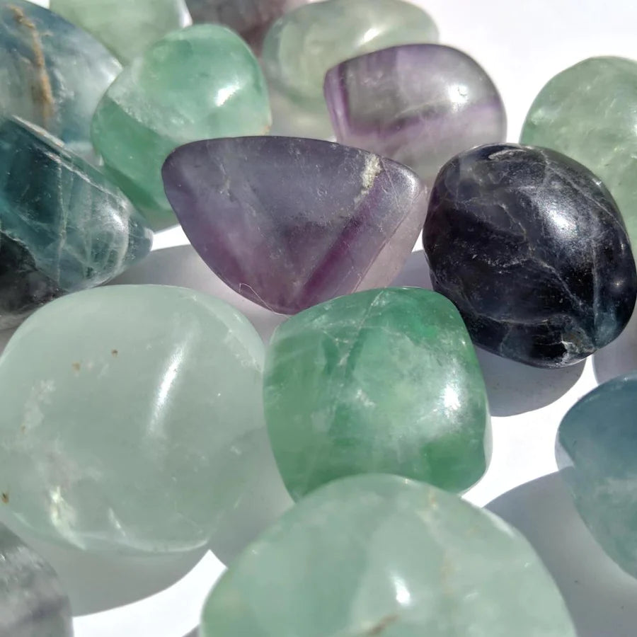 Multicolor Fluorite Tumbled Stone