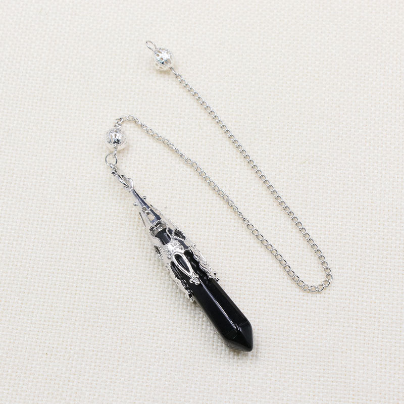 Rock crystal hexagonal column pendulum pendant