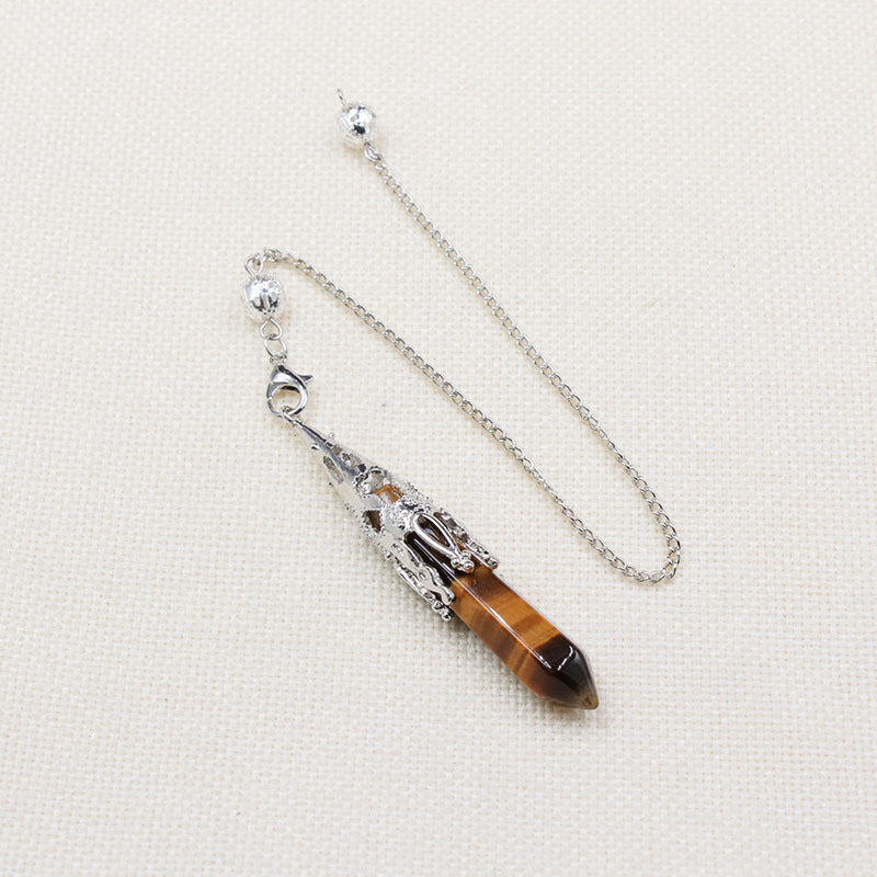 Rock crystal hexagonal column pendulum pendant