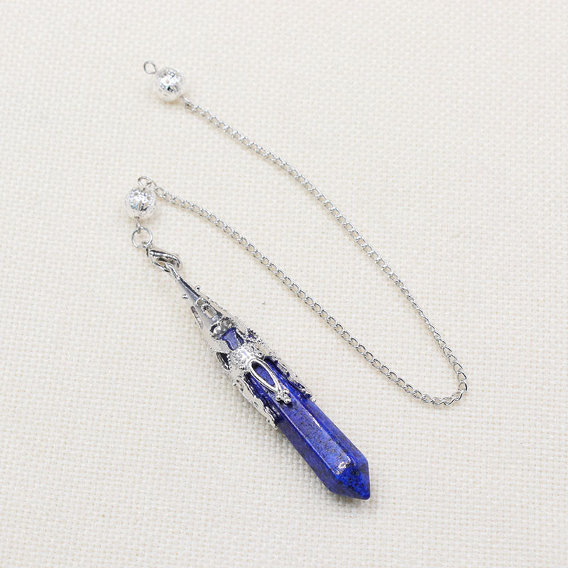 Rock crystal hexagonal column pendulum pendant