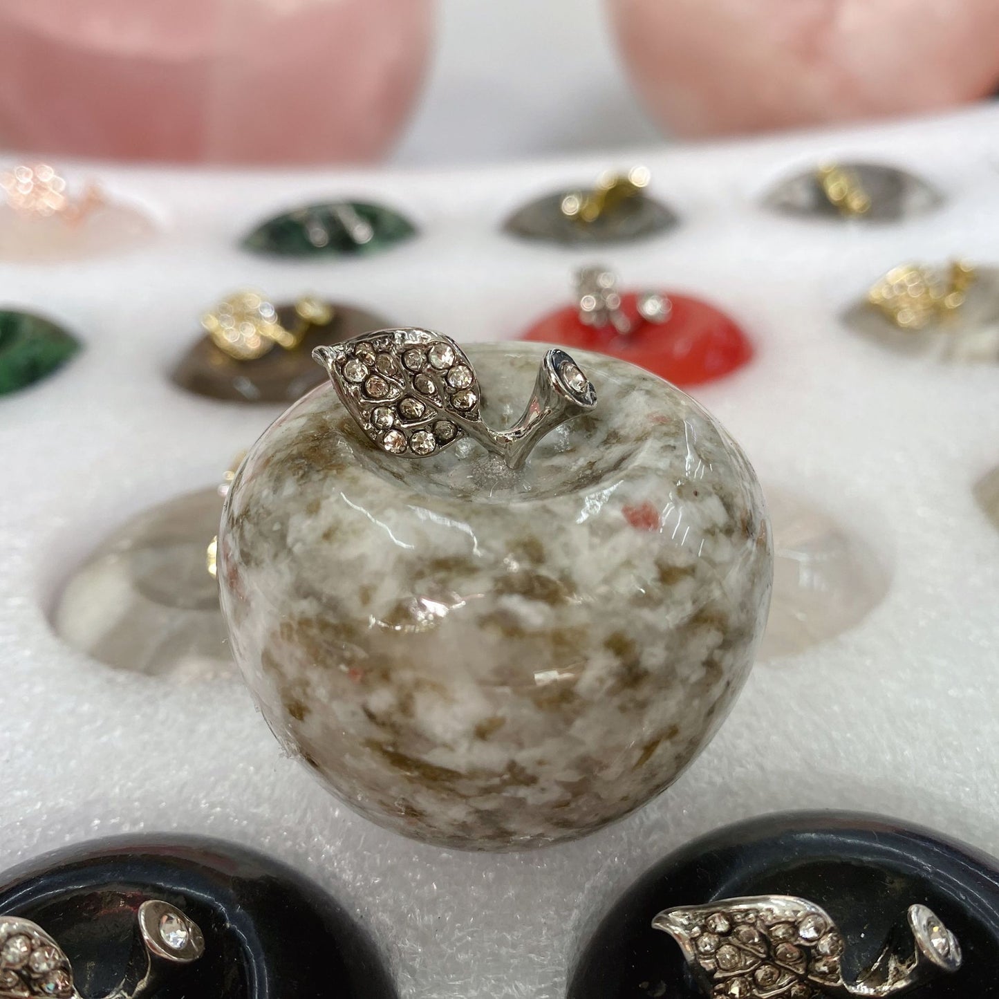 Natural Jade rose quartz Apple