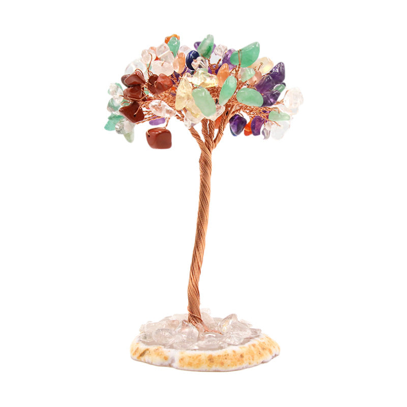 Natural Lucky Money Tree  Agate Base Tree Home Decoration 4 inches